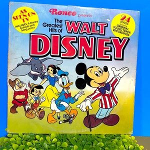 WALT DISNEY 1976 THE GREATEST HITS OF WALT DISNEY VINYL RECORD 24 SONGS RONCO